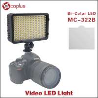 Mcoplus LED-322B Bi-color 3200k-7500k Dimmable Portable DSLR Video LED Video Lights for Canon Nikon Camera DV Camcorder