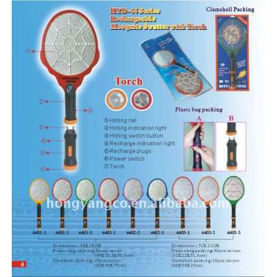 HYD44 Electric Mosquito Killing Racket Fly Swatter with 3LED torch